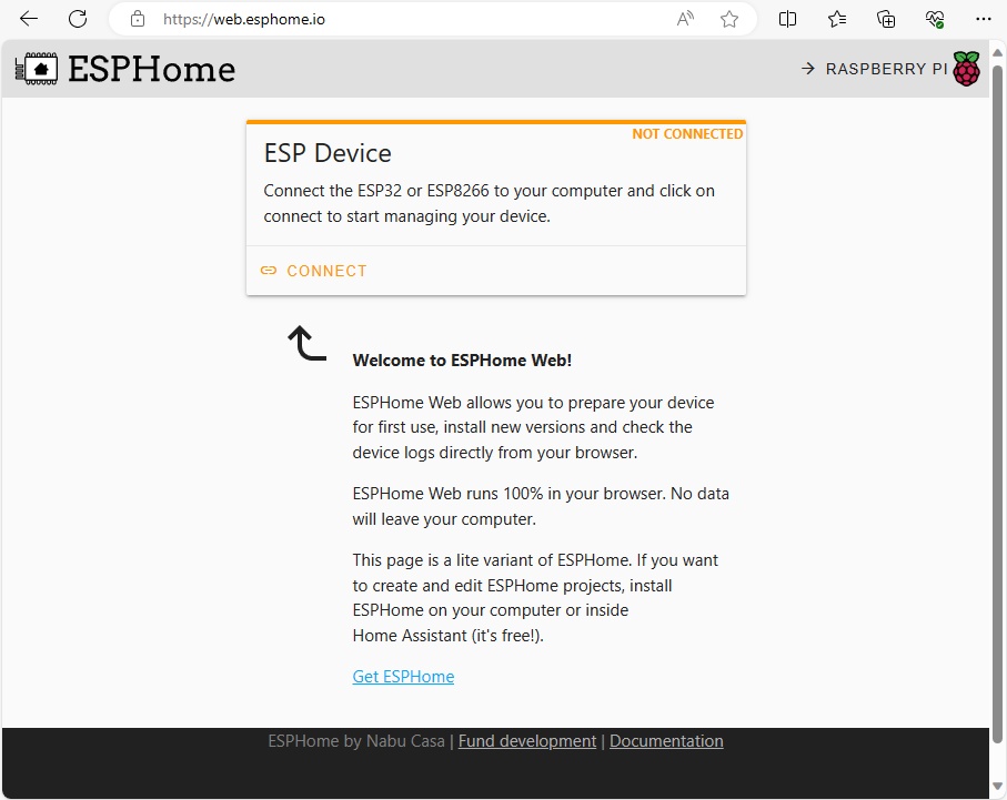 ESPHome Web Interface