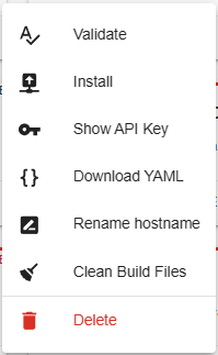 ESPHome Dashboard 3-dot Menu